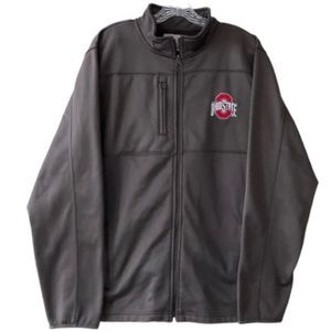 Ohio State Zip Up Performance Jacket Embroidered Lightweight Jacket Brown Large